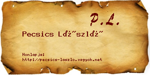 Pecsics László névjegykártya