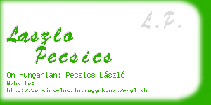 laszlo pecsics business card